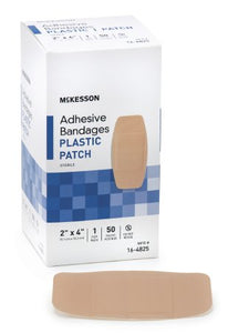 Adhesive Strip McKesson 2 X 4 Inch Plastic Square Tan Sterile