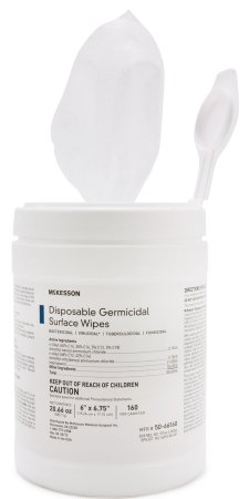 Surface Germicidal Disinfectant  Premoistened Wipe 160 Count NonSterile Canister Disposable Alcohol Scent