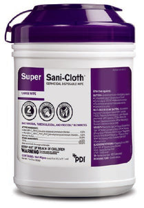 Surface Disinfectant Super Sani-Cloth® Liquid Wipe 160 Count Canister Disposable Alcohol Scent PURPLE